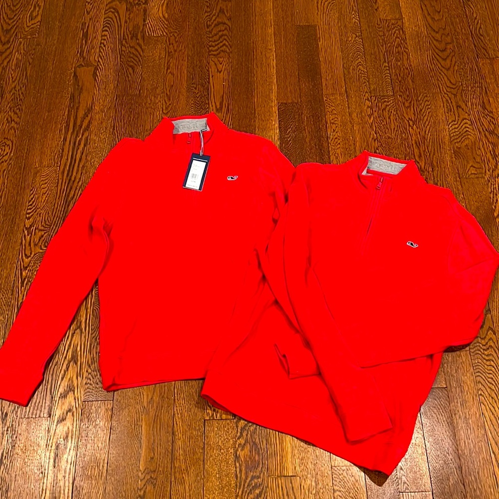 Vineyard Vines Saltwater Quarter Zip, Calypso Red